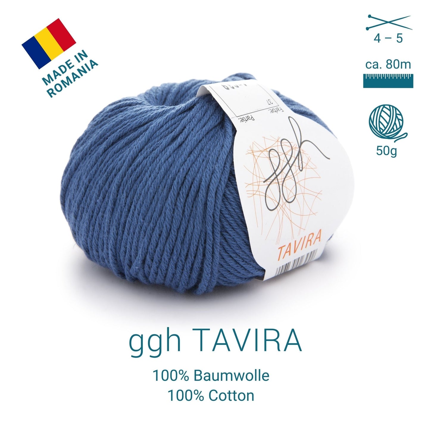 ggh Tavira | 100% Baumwolle | 80m/50g | 037 - Weiches Indigo - Handarbeiten - 3