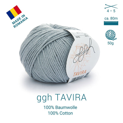 ggh Tavira | 100% Baumwolle | 80m/50g | 041 - Hellgrau - Handarbeiten - 3
