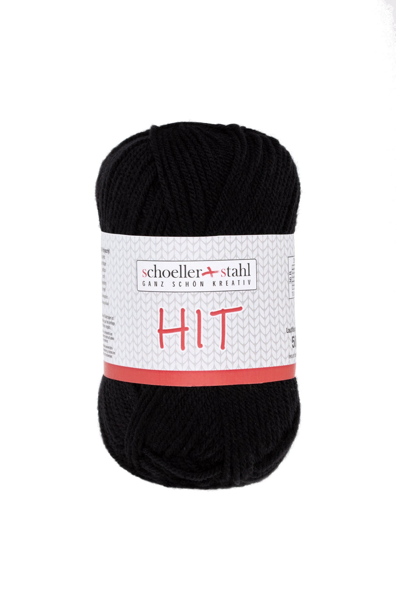 HIT 50G | Farbe 02 - SCHWARZ - Strickwolle - Handarbeiten - 1