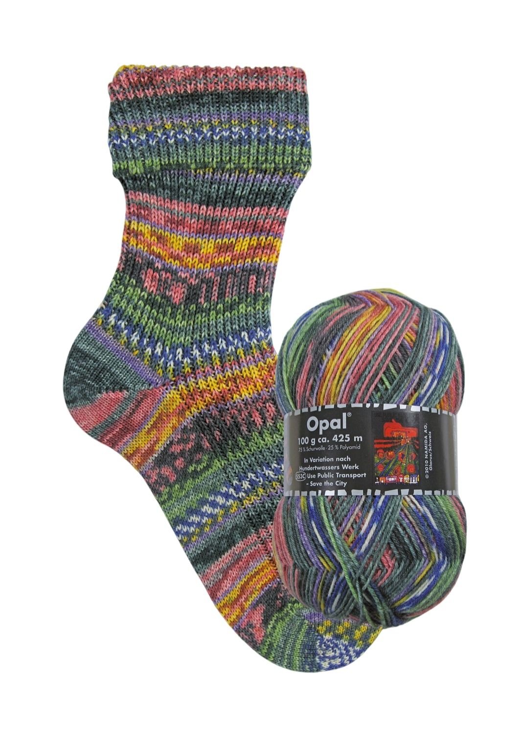 Opal Hundertwasser III | 4 - fach Sockenwolle 100g | Farbe 3202 - Strickwolle - Handarbeiten - 1