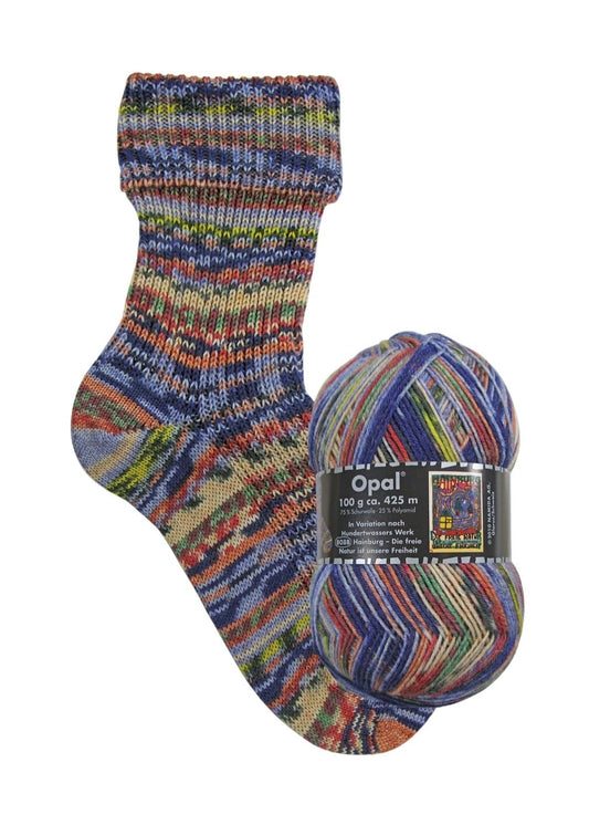 Opal Hundertwasser III | 4 - fach Sockenwolle 100g | Farbe 3204 - Strickwolle - Handarbeiten - 1