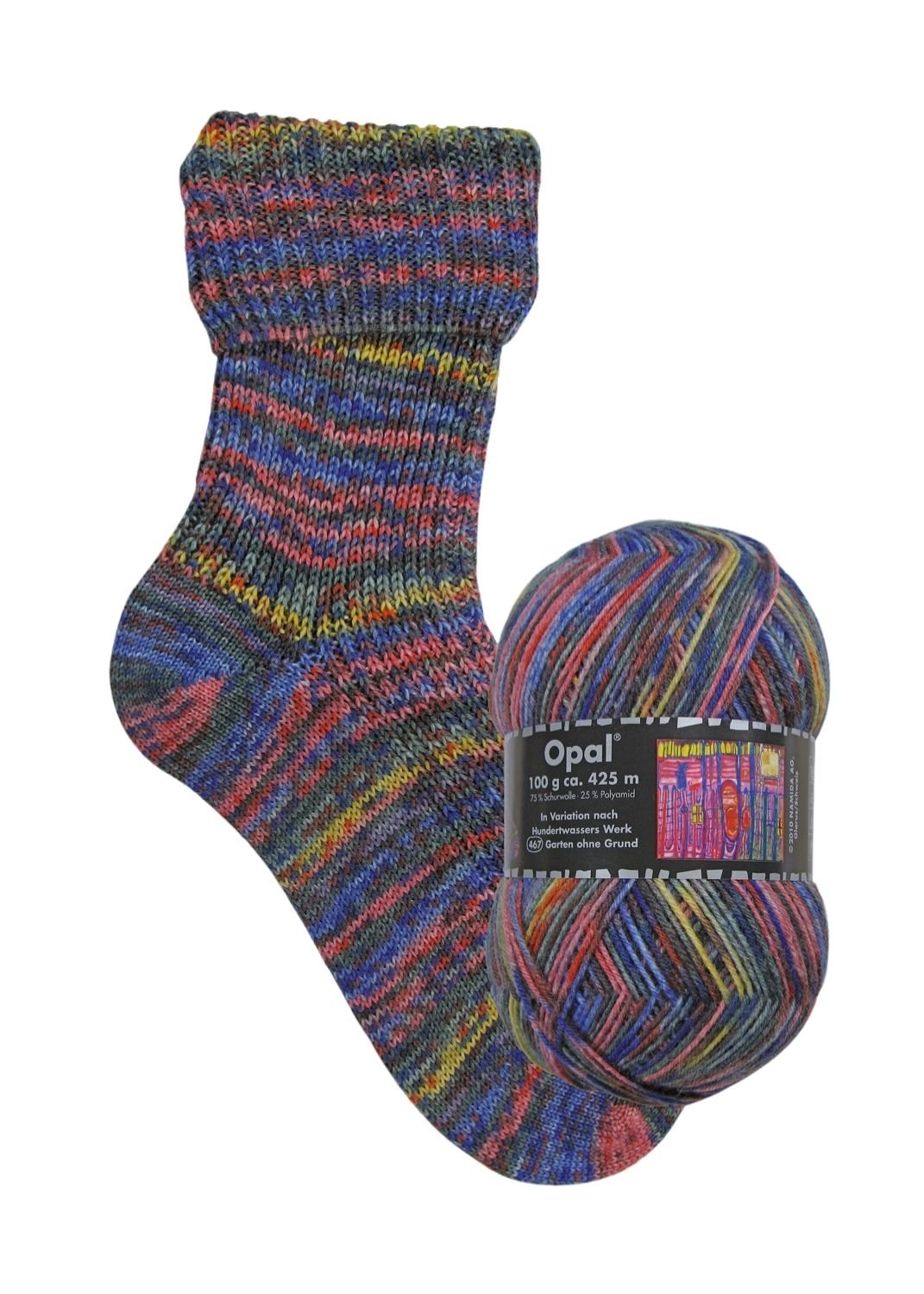 Opal Hundertwasser III | 4 - fach Sockenwolle 100g | Farbe 3205 - Strickwolle - Handarbeiten - 1